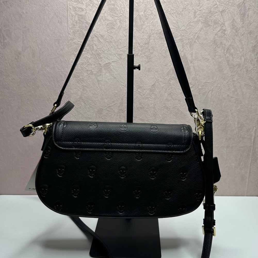 Betsey Johnson XOMarci Skull Embossed Crossbody Bag - Black - Picture 6 of 16
